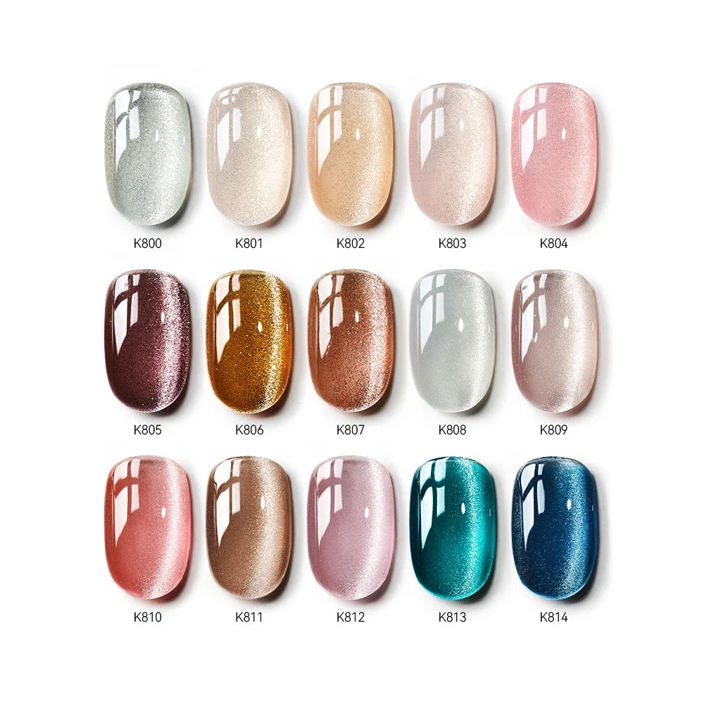 MAYCHAORomantic Galaxy Cat Eye Gel Nail Polish With Magnet Soak off UV Holographic Magnetic Rainbow Gel Polish for Nail Manicure Blushimmer