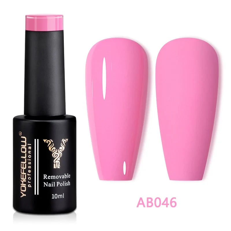 YOKEFELLOW 10ml Jelly Nude Gel Nail Polish High Quality Translucent Pink Nail Gel Varnish Soak Off UV Gel Polish Long Lasting Blushimmer