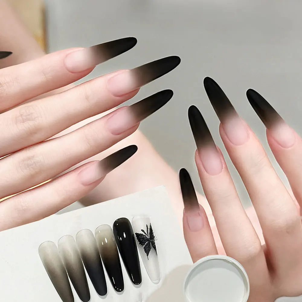 5ml Black Cushion Gradient Painting Gel Black Ombre Patting Gel Polish UV/LED Blush Blooming Aura Manicure Gel Nail Polish R$30@ Blushimmer