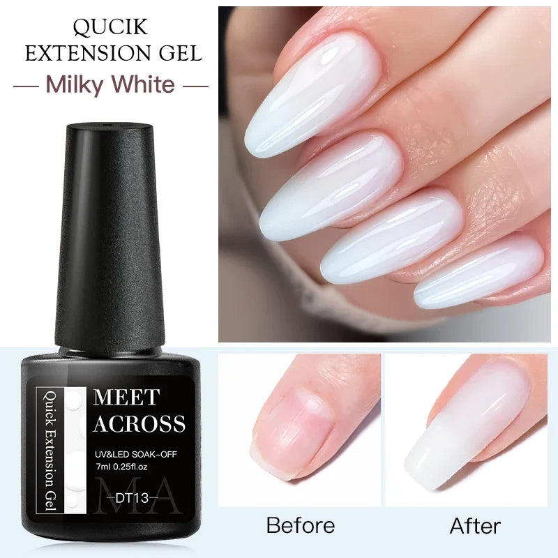 Milky White Nail Extension Gel Clear Nude Building UV Gel For Nails Finger Extensions Form Tips French Nails Manicure Nail Art Blushimmer