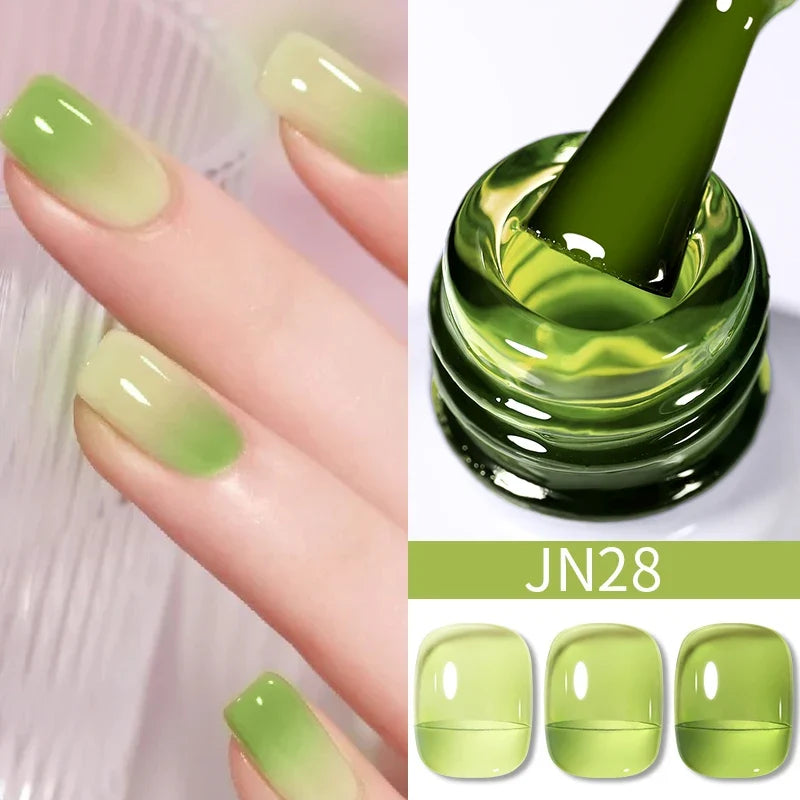 BORN PRETTY 10ml Blood Red Jelly Gel Nail Polish Halloween Nails Art Gel Polish Sheer Translucent Nail Gel for Winter Manicure Blushimmer
