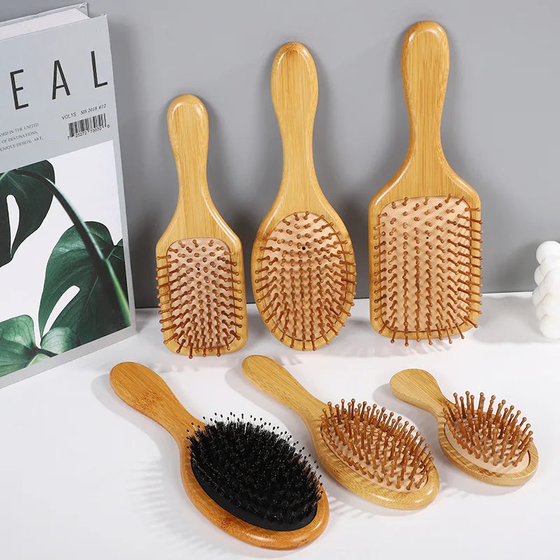 New Sdottor Wooden Bamboo Hair Brush Air Massage Comb Anti-static Scalp Combs Airbag Hairdressing Healthy Reduce Hair Loss Styli WTN Essentials