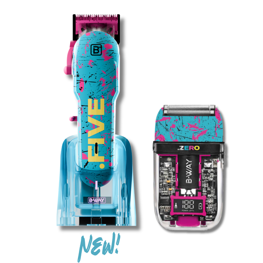 B-Way NEW Five Shorty Clipper &amp; ZERO Shaver – Professional 2-in-1 Barber Set RT-Way USA