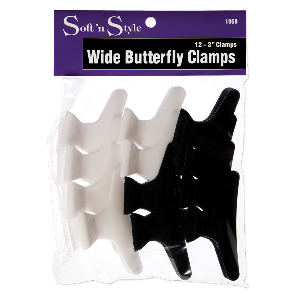 Soft 'N Style Wide Butterfly Clamps 3" Beauty Supply 123 Outlet