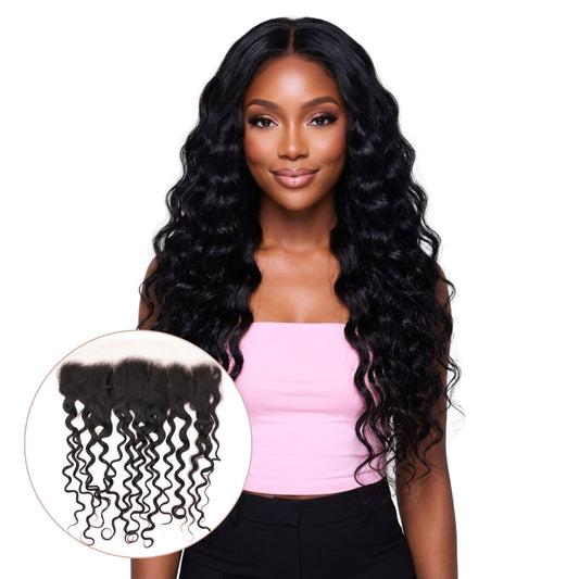 Spanish Wave 13x4 Transparent Lace Human Hair Frontal Private Label