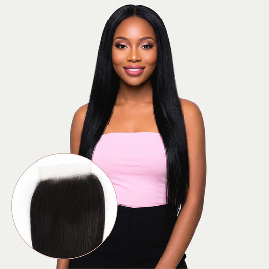 Straight 5x5 Transparent Lace Human Hair Closure Private Label