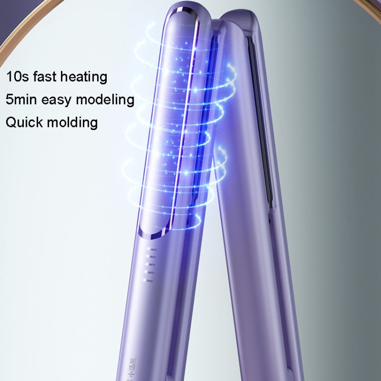 LTBEAR Negative Ion Straightening Curling Hair Wet and Dry Clipper Anti Hot Curling Iron, CN Plug(Purple) Salrog (Powered by Solnuance)