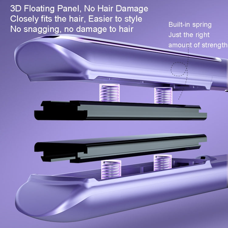 LTBEAR Negative Ion Straightening Curling Hair Wet and Dry Clipper Anti Hot Curling Iron, CN Plug(Purple) Salrog (Powered by Solnuance)