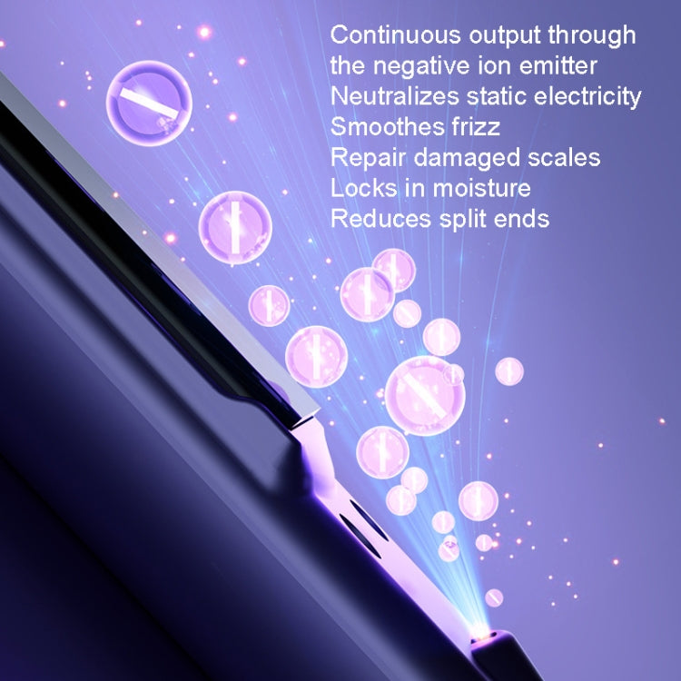 LTBEAR Negative Ion Straightening Curling Hair Wet and Dry Clipper Anti Hot Curling Iron, CN Plug(Champagne) Salrog (Powered by Solnuance)