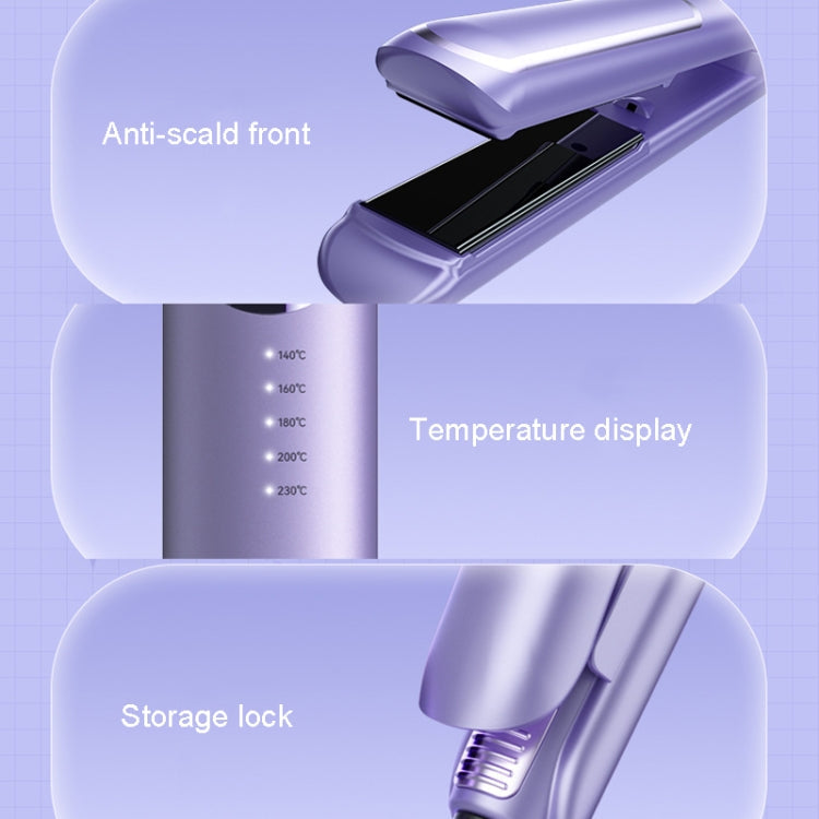 LTBEAR Negative Ion Straightening Curling Hair Wet and Dry Clipper Anti Hot Curling Iron, CN Plug(Champagne) Salrog (Powered by Solnuance)