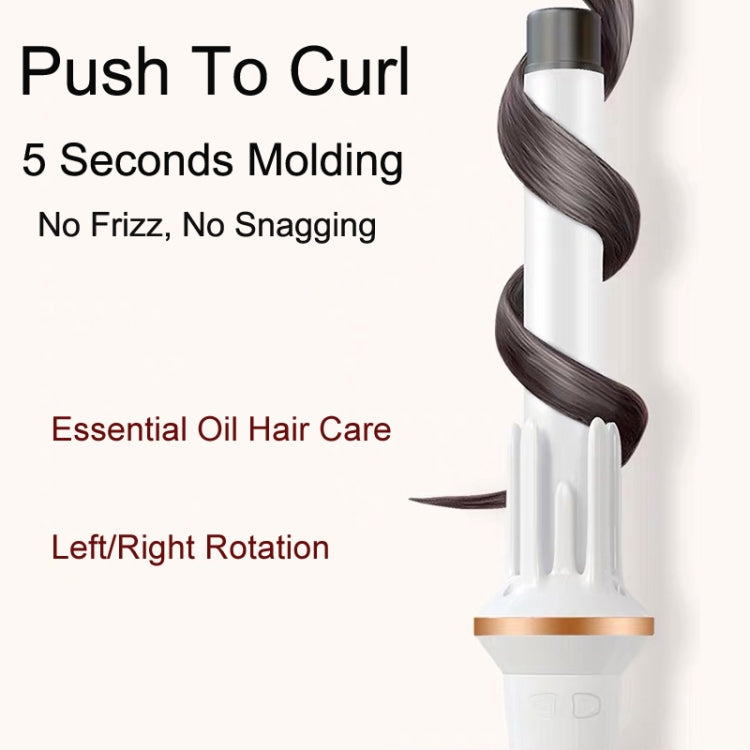 Automatic Curling Iron With Bi-Directional Rotating Ceramic Glaze Coating Hair Care, Plug: EU Plug White Salrog (Powered by Solnuance)