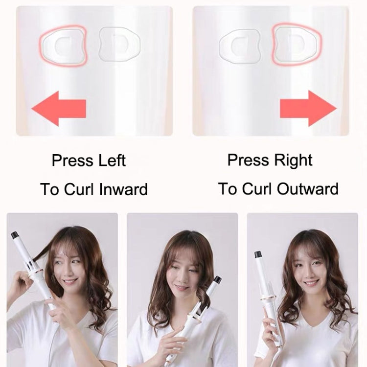 Automatic Curling Iron With Bi-Directional Rotating Ceramic Glaze Coating Hair Care, Plug: EU Plug White Salrog (Powered by Solnuance)