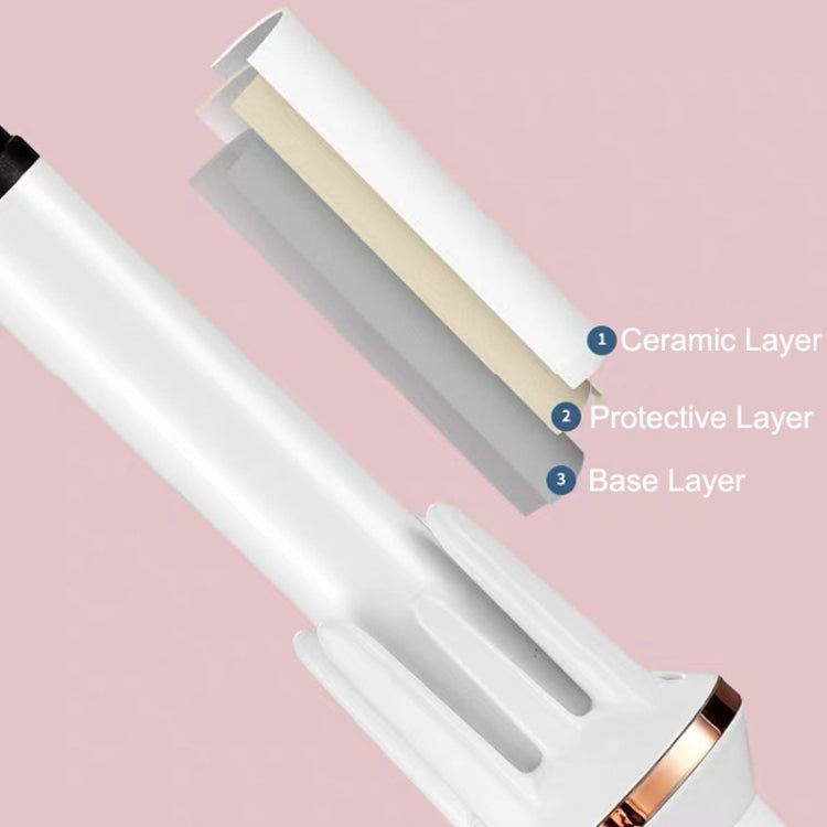 Automatic Curling Iron With Bi-Directional Rotating Ceramic Glaze Coating Hair Care, Plug: EU Plug White Salrog (Powered by Solnuance)