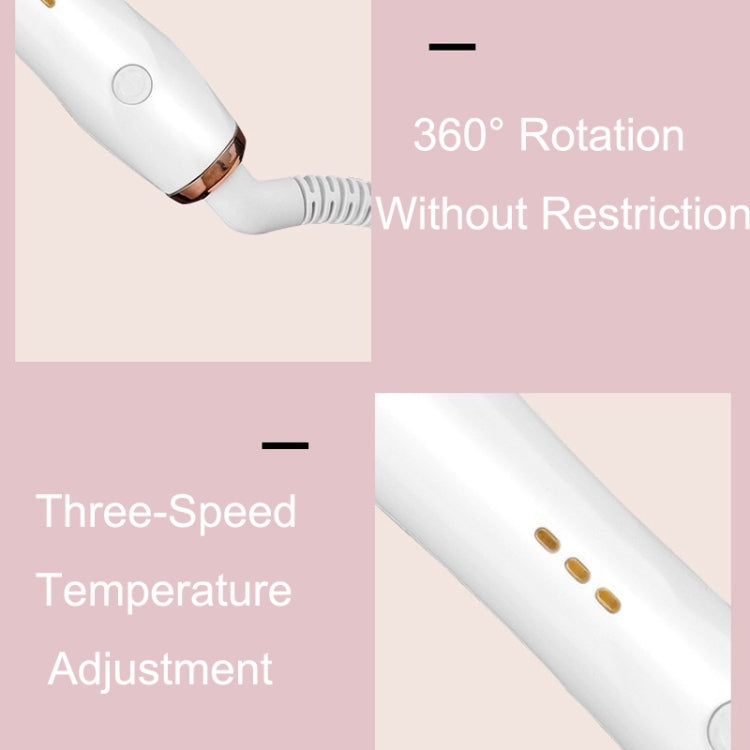 Automatic Curling Iron With Bi-Directional Rotating Ceramic Glaze Coating Hair Care, Plug: EU Plug White Salrog (Powered by Solnuance)