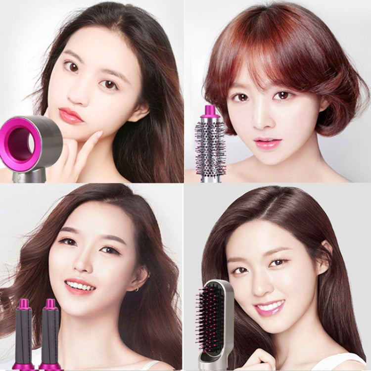 5 In 1 Hot Air Comb Automatic Curling Iron Curling & Straightening Hair Styling Comb Hair Dryer, Power: UK Plug Salrog (Powered by Solnuance)