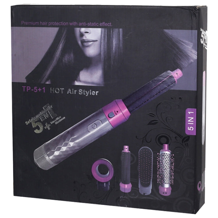 5 In 1 Hot Air Comb Automatic Curling Iron Curling & Straightening Hair Styling Comb Hair Dryer, Power: EU Plug Salrog (Powered by Solnuance)