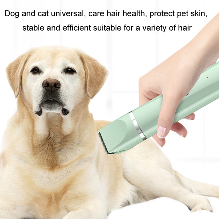 Pet Shaver Cat Dog Paw Hair Clipper Electric Fader, Color: 4 in 1 Green