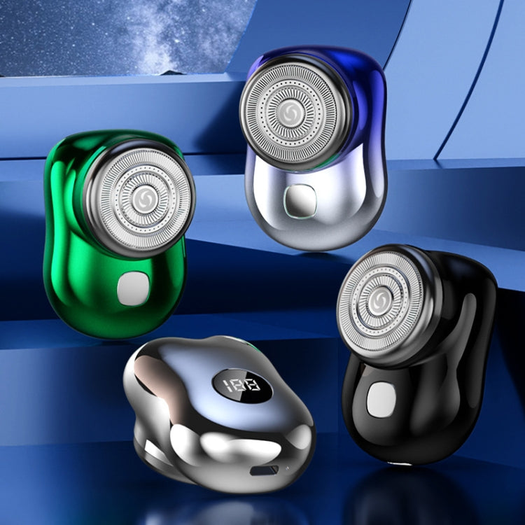 Three-Ring Knife Mesh Electric Men Shaver Travel Portable Mini Shaver, Color: Digital Display Silver