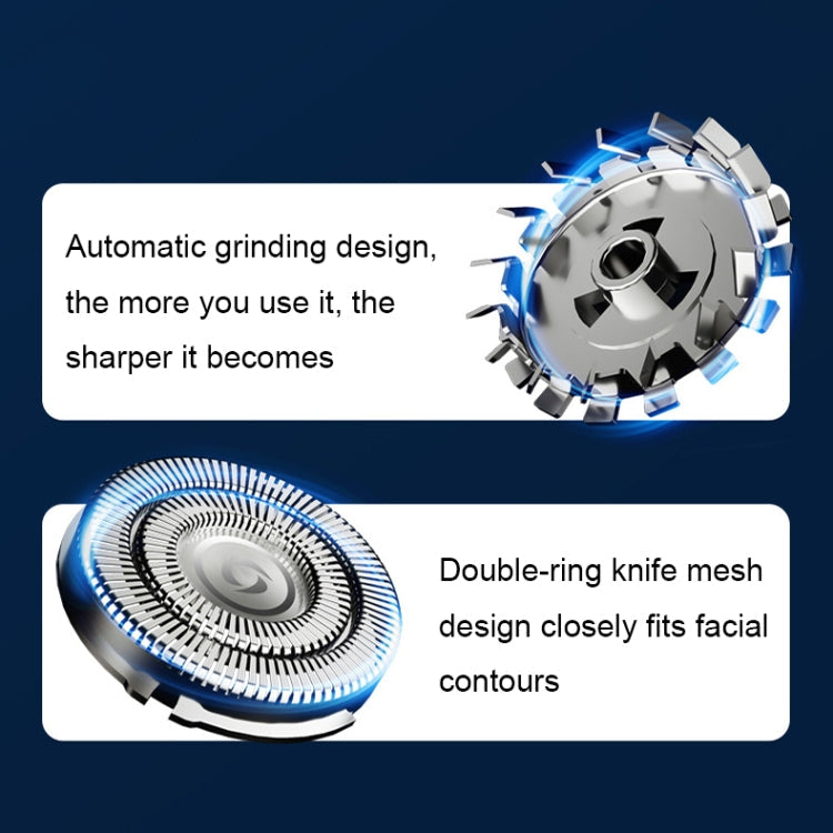 Mini Magnetic Head Shaver Smart LED Display Electric Shaver, Color: Black