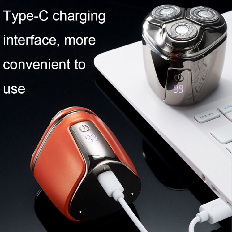 Mini Magnetic Head Shaver Smart LED Display Electric Shaver, Color: Black