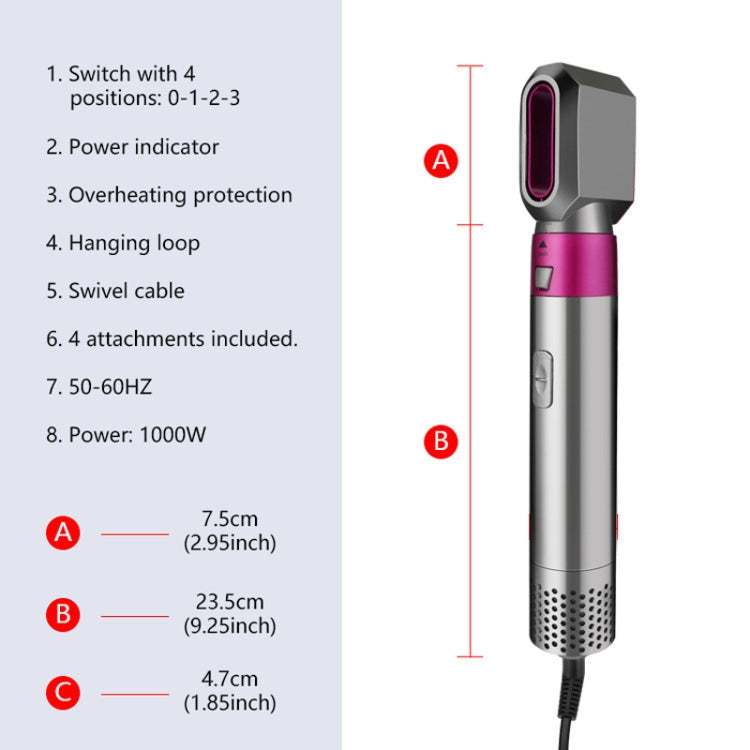 5 In 1 Hot Air Comb Automatic Curling Iron Square Model Hair Styling Comb Curling And Straightening, Plug: AU Plug Salrog (Powered by Solnuance)