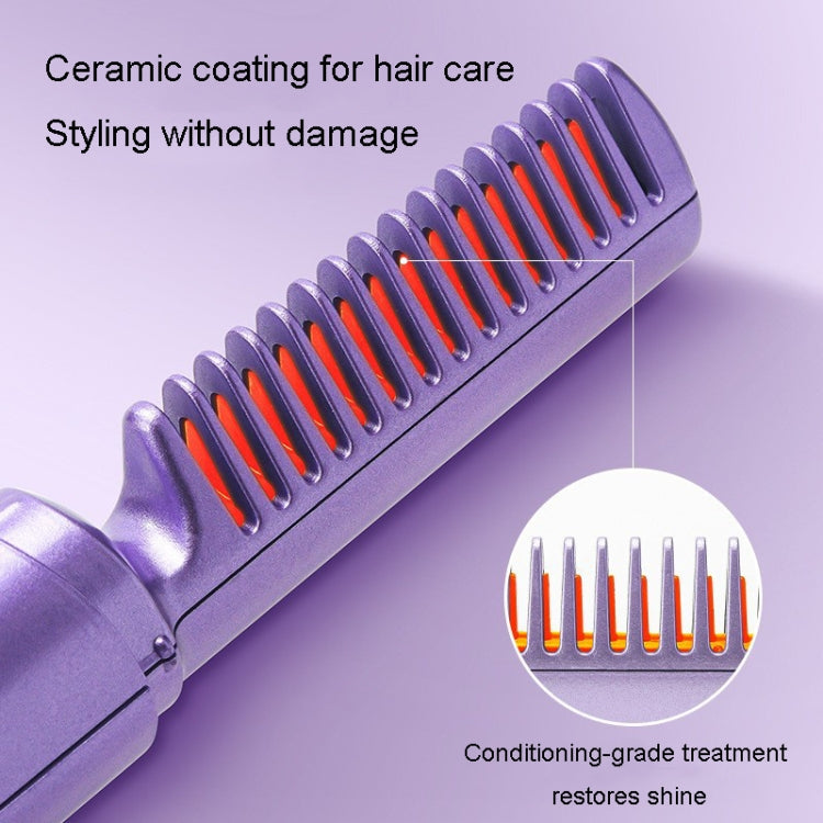 2 In 1 Portable USB Rechargeable Hair Curler Dual Usage Hair Straightening Comb(Pink) Salrog (Powered by Solnuance)