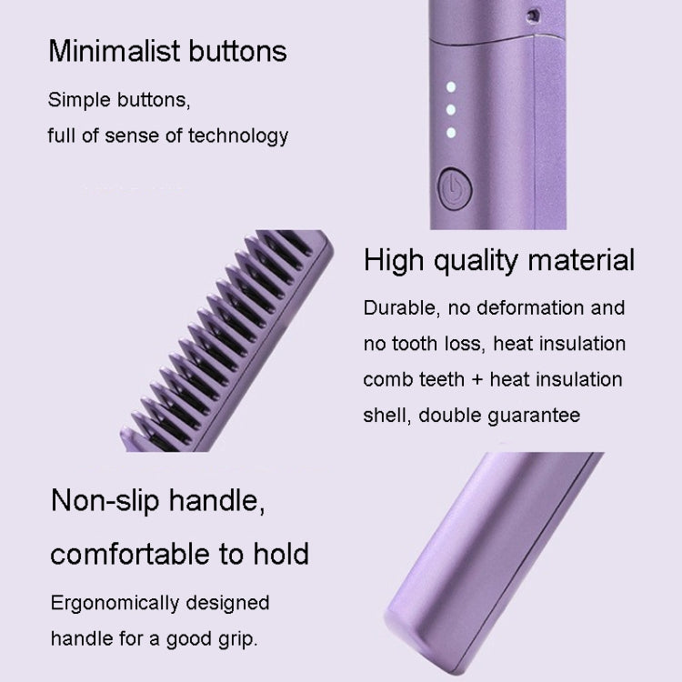 2 In 1 Portable USB Rechargeable Hair Curler Dual Usage Hair Straightening Comb(Pink) Salrog (Powered by Solnuance)