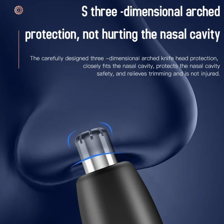 Electric Digital Display Nose Hair Trimmer Rechargeable 3 Gear Adjustable Portable Shaver(Black)