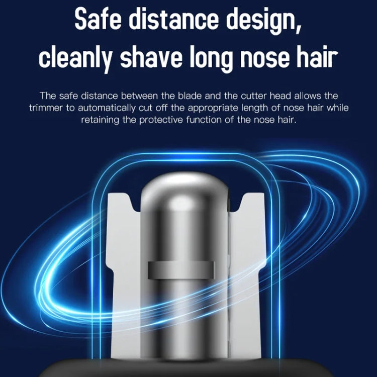 Electric Digital Display Nose Hair Trimmer Rechargeable 3 Gear Adjustable Portable Shaver(Black)