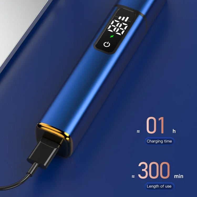 Electric Digital Display Nose Hair Trimmer Rechargeable 3 Gear Adjustable Portable Shaver(Black)
