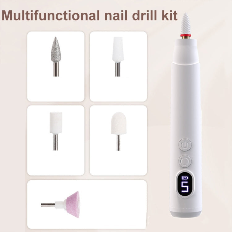 HX-10 LED Digital Display Multifunctional Nail Polisher Polishing and Exfoliating Manicure Tools(White) Salrog (Powered by Solnuance)