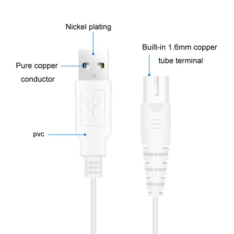 1.25m For Shaver / Water Refill Device USB TTo 8-Figure Tail Charging Cable Power Cord(Black)