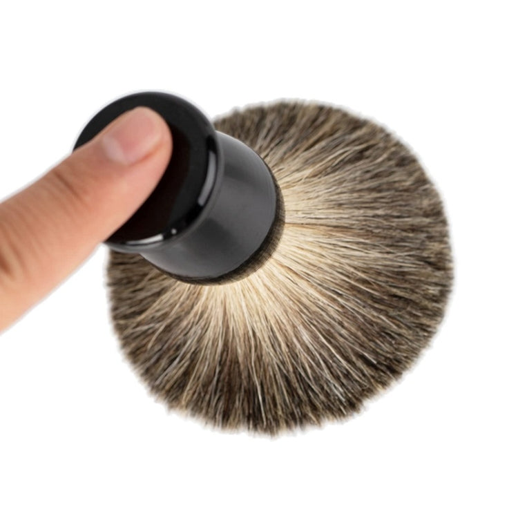 3pcs /Set Men Foam Manual Wooden Handle Beard Brush Set, Color: Badger Hair Silver Salrog (Powered by Solnuance)