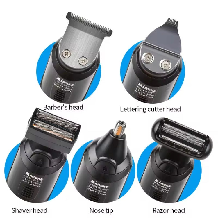 MARSKE MS-5010 Electric Hair Clipper 5 In 1 Multi-function Shaver Rechargeable Styler(USB Without Plug)