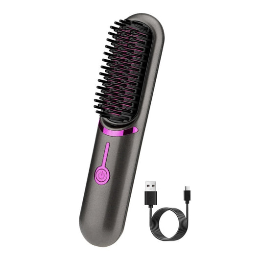 Wireless Hair Straightening Comb USB Charging Curling Iron(Gray) Salrog (Powered by Solnuance)
