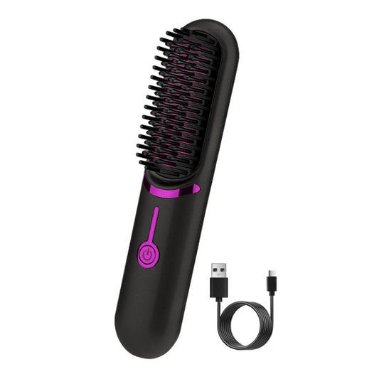 Wireless Hair Straightening Comb USB Charging Curling Iron(Black) Salrog (Powered by Solnuance)