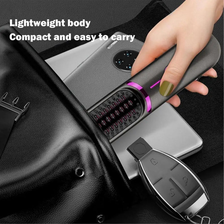 Wireless Hair Straightening Comb USB Charging Curling Iron(Gray) Salrog (Powered by Solnuance)