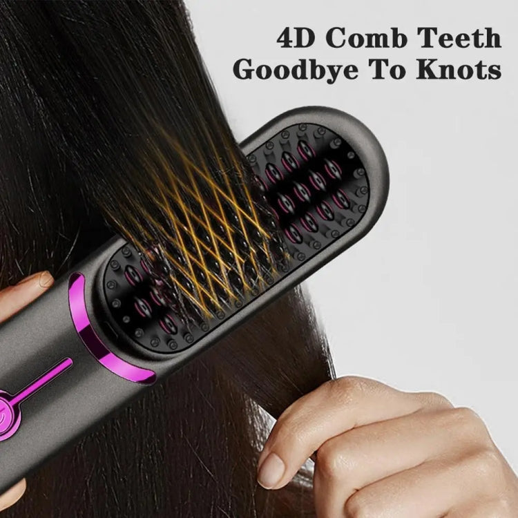 Wireless Hair Straightening Comb USB Charging Curling Iron(Black) Salrog (Powered by Solnuance)