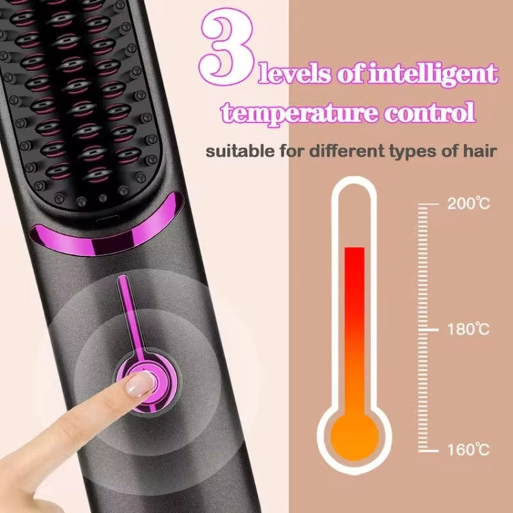 Wireless Hair Straightening Comb USB Charging Curling Iron(Black) Salrog (Powered by Solnuance)