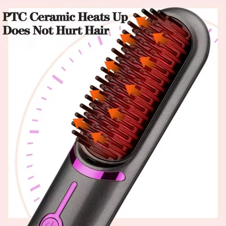 Wireless Hair Straightening Comb USB Charging Curling Iron(Black) Salrog (Powered by Solnuance)