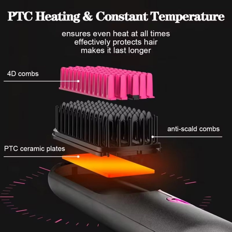 Wireless Hair Straightening Comb USB Charging Curling Iron(Black) Salrog (Powered by Solnuance)