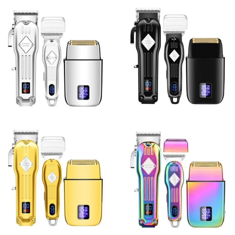 3pcs /Set Men Home Hair Salon High-power Hair Clipper(Gold) Salrog (Powered by Solnuance)