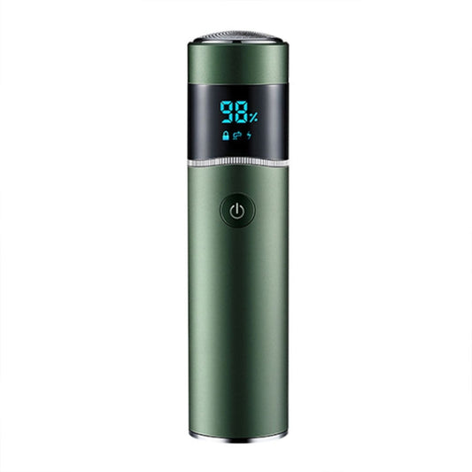 S-1090 IPX7 Waterproof 8D Portable LED Digital Display Round Electric Shaver(Green)