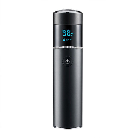S-1090 IPX7 Waterproof 8D Portable LED Digital Display Round Electric Shaver(Black)