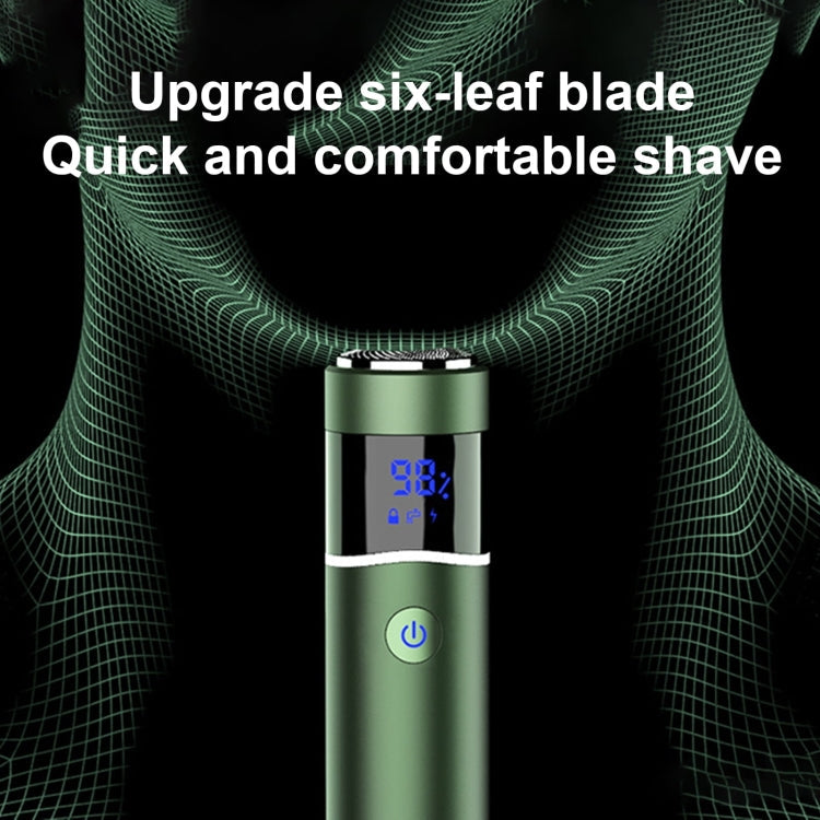 S-1090 IPX7 Waterproof 8D Portable LED Digital Display Round Electric Shaver(Silver)