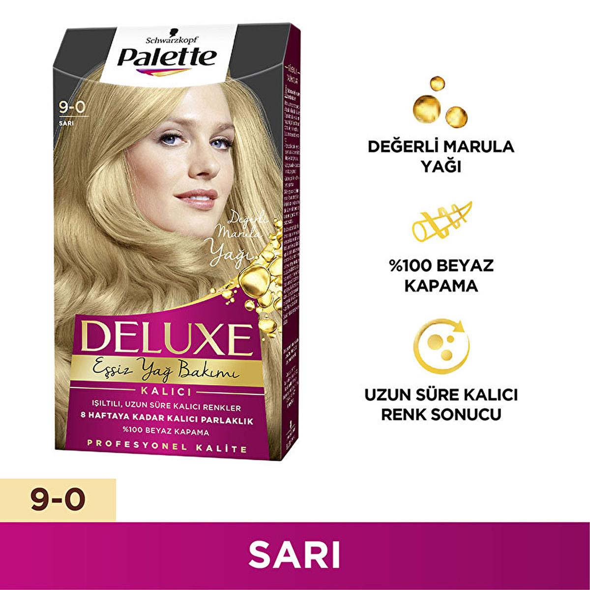 Palette Deluxe Hair Dye 9-0 Blonde - Long-Lasting Rich Color & Nourishment Beauty Care Bag
