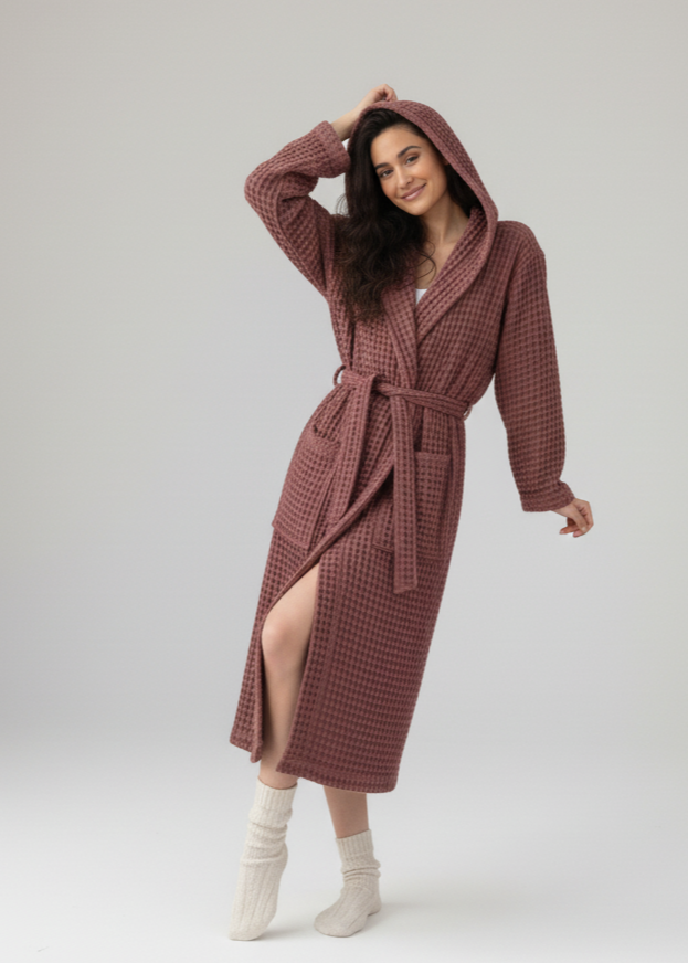Organic Turkish Cotton Waffle Bathrobe – Lightweight Spa Robe for Men & Women buldano