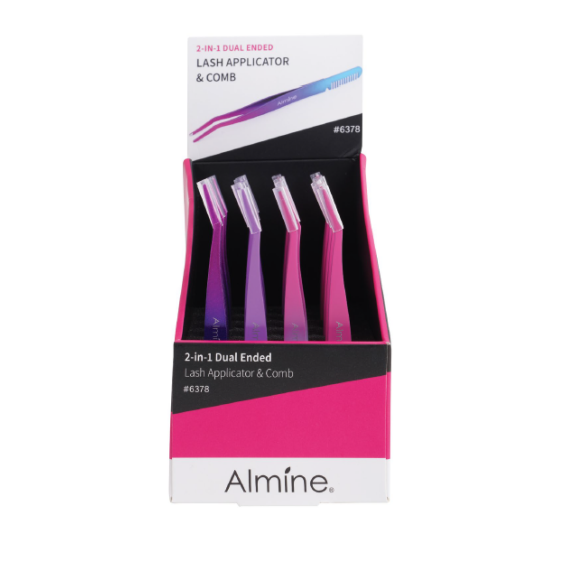 Almine 2 in 1 Dual Ended Comb & False Eyelash Applicator Tweezer 24ct Display Set Annie International, Inc.