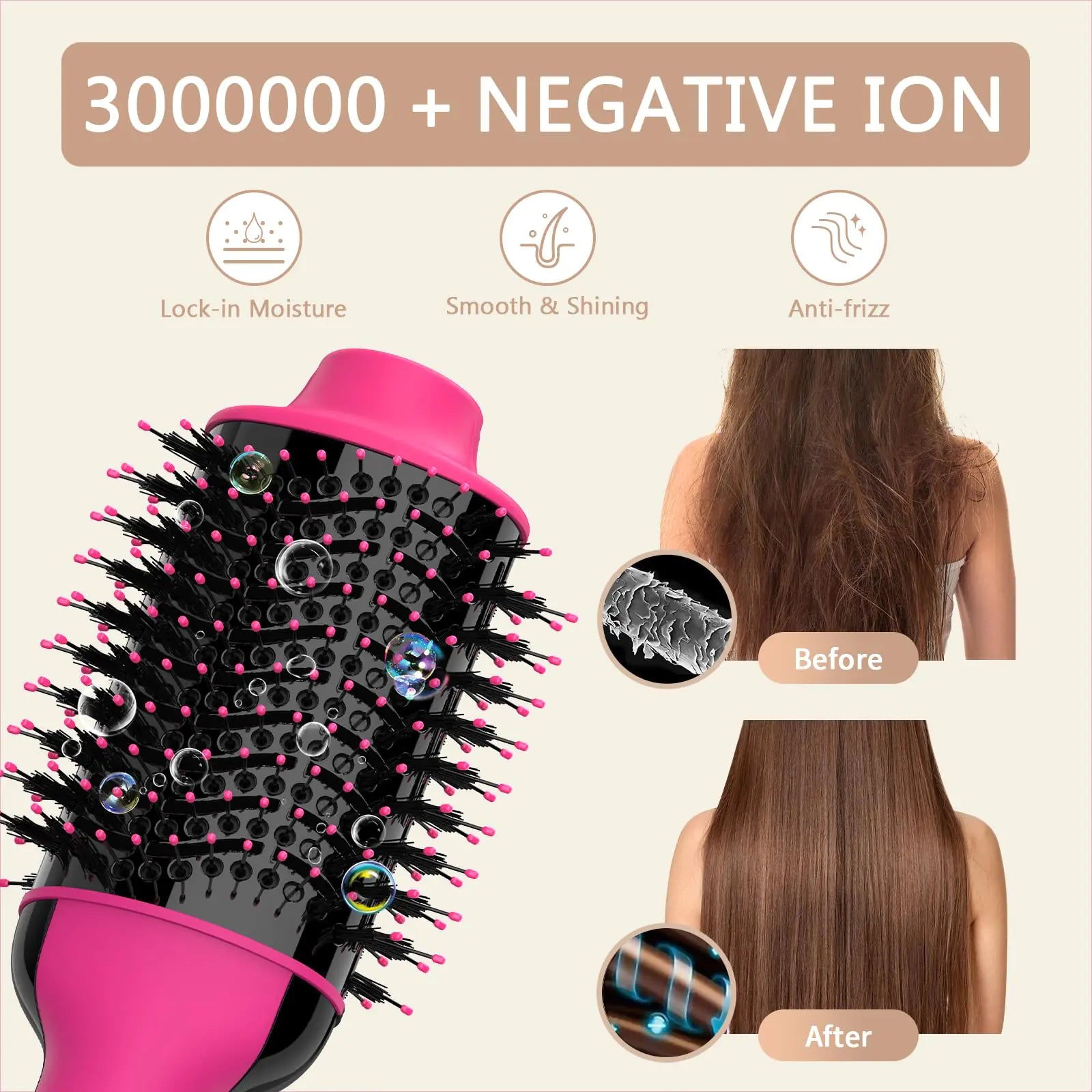 Umeely Hair Dryer Brush Blow Dryer Brush in One Upgraded 4 in 1 Hair Dryer and Styler Volumizer with Negative Ion Anti-frizz Ceramic Titanium Barrel Hot Air Brush Peach Red Mimarta