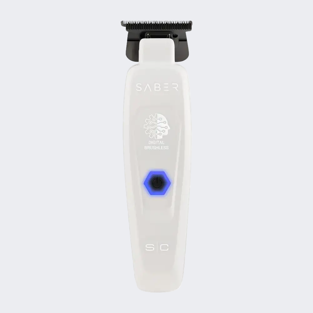 StyleCraft Saber II Cordless Digital Brushless Motor Trimmer – White (SC421W) Certified Clippers